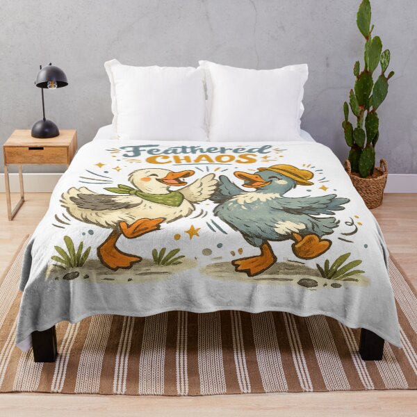 Item preview, Feathered Chaos Funny Duck Besties High Five Farmyard Humor Art Design designed and sold by inkoutninja.
