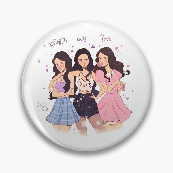 Aperçu de l'œuvre Trio de fanarts de l'anime Sour Guts d'Olivia Rodrigo créée et vendue par cubomtumeshop.
