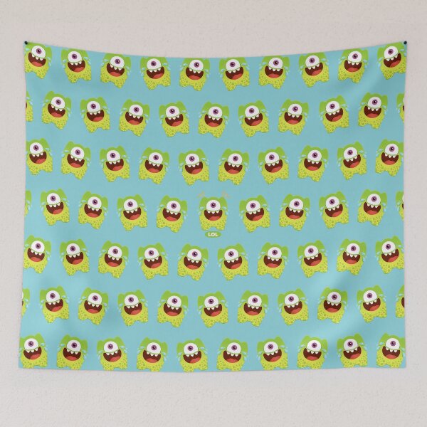 Item preview, LOLO Pattern – Funny One-Eyed Monster Laughing | Akronimons designed and sold by Barrio Cometa.