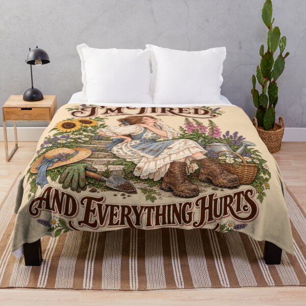 Item preview, Im Tired And Everything Hurts Funny Cottagecore Gardening Vintage Art designed and sold by MAGICKEY2024.