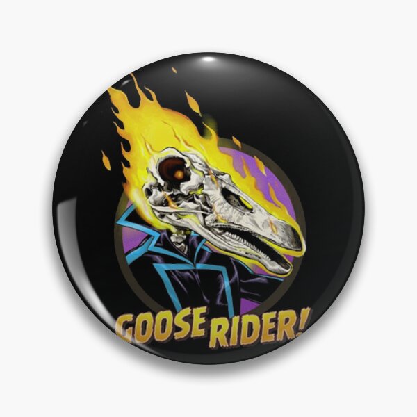 Item preview, Funny Goose Rider Skull Flaming Bird Parody Art designed and sold by GarlandAuclair.