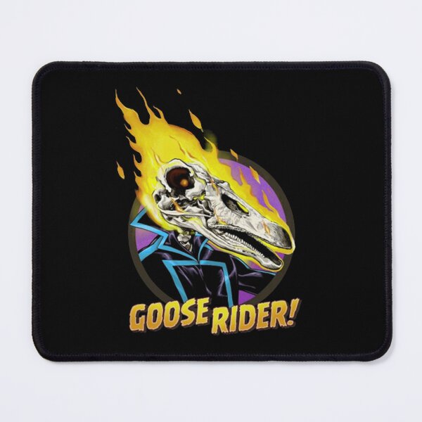Item preview, Funny Goose Rider Skull Flaming Bird Parody Art designed and sold by GarlandAuclair.