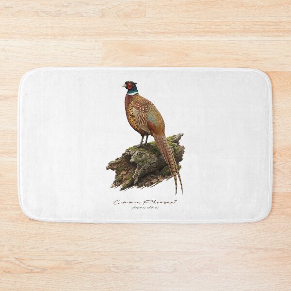 Item preview, Common Pheasant on Mossy Wooden Log Bird Illustration designed and sold by Takeda-art.