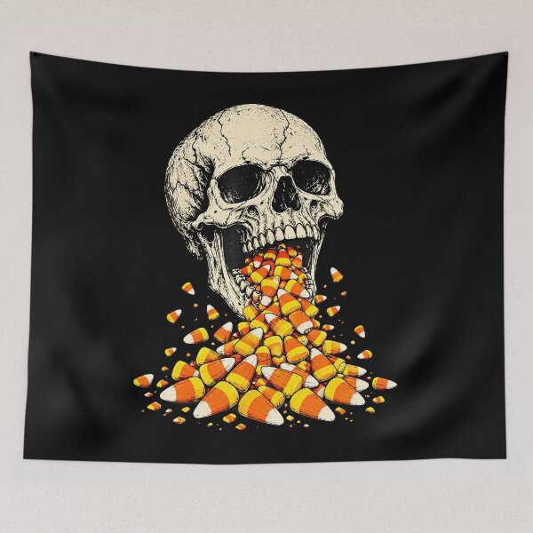 Item preview, Skull Barfing Candy Corn Funny Halloween Spooky Aesthetic designed and sold by Alzasshop.