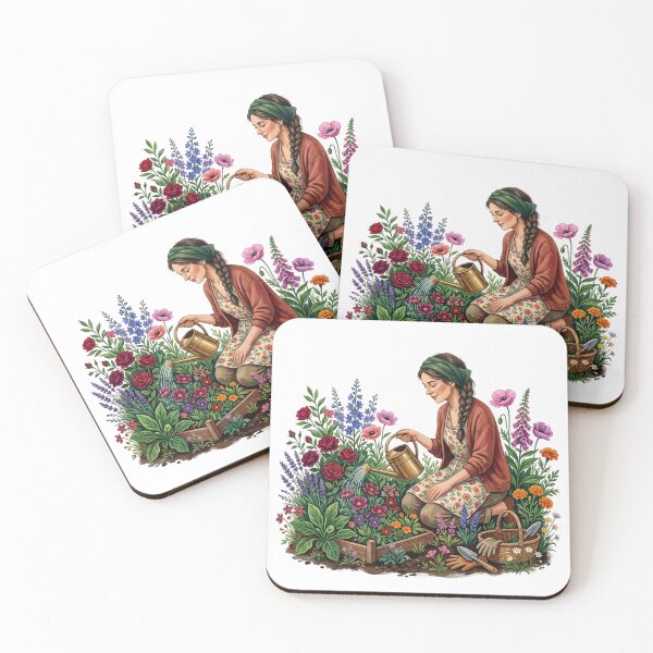 Item preview, Nurture Your Soul - Watercolor Gardening Woman and Flowers designed and sold by Sanan Israyilli.