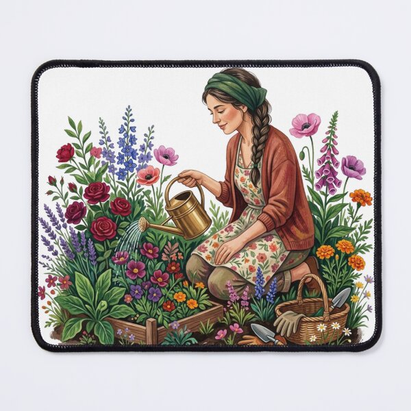 Item preview, Nurture Your Soul - Watercolor Gardening Woman and Flowers designed and sold by Sanan Israyilli.