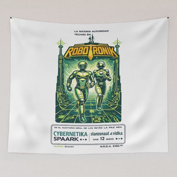 Item preview, Robo Ronik Cybernetika Techno Concert Poster designed and sold by Matinez Pink.