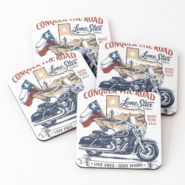 Item preview, Conquer The Road Texas Lone Star Motorcycle Poster designed and sold by Matinez Pink.