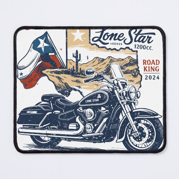 Item preview, Conquer The Road Texas Lone Star Motorcycle Poster designed and sold by Matinez Pink.