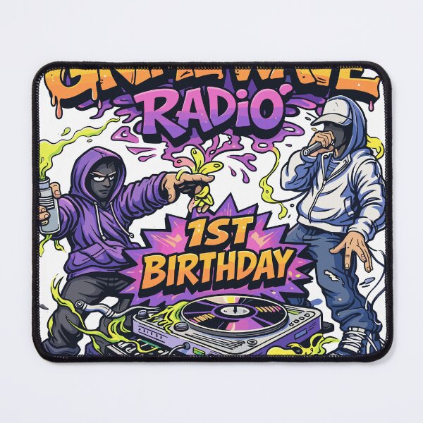 Item preview, Grime Wave Radio 1st Birthday Poster designed and sold by Matinez Pink.