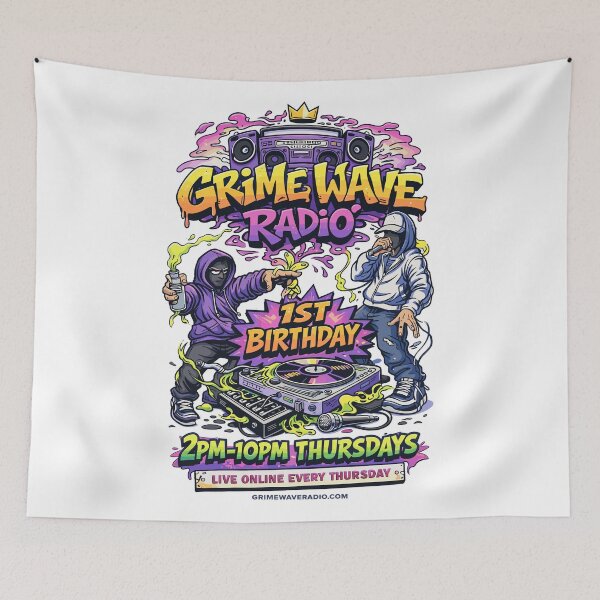 Item preview, Grime Wave Radio 1st Birthday Poster designed and sold by Matinez Pink.