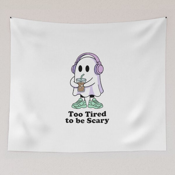 Item preview, Streetwear Ghost Iced Coffee Too Tired To Be Scary Funny designed and sold by WorldShop17.