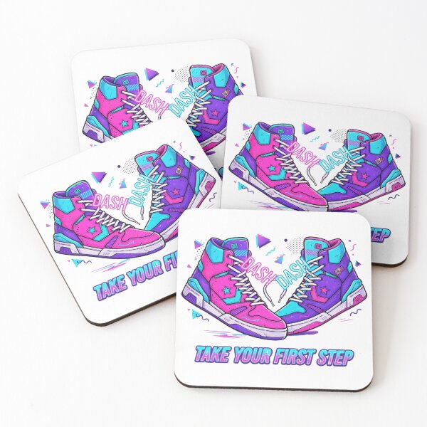 Item preview, Take Your First Step - Retro 80s Neon Sneakers Art designed and sold by Sanan Israyilli.