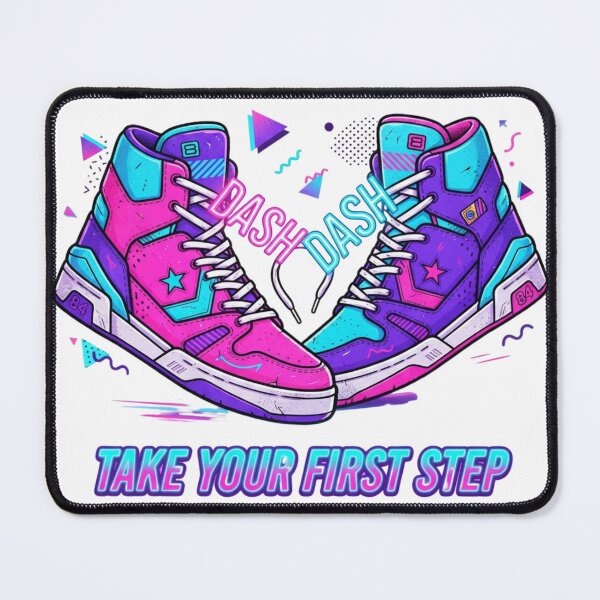 Item preview, Take Your First Step - Retro 80s Neon Sneakers Art designed and sold by Sanan Israyilli.