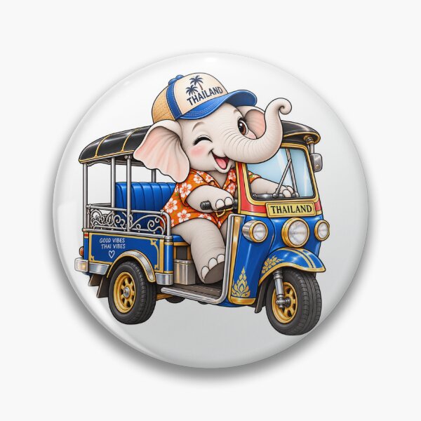 Item preview, Cute Elephant Tuk Tuk Thailand Travel Souvenir designed and sold by Nicha Studio.