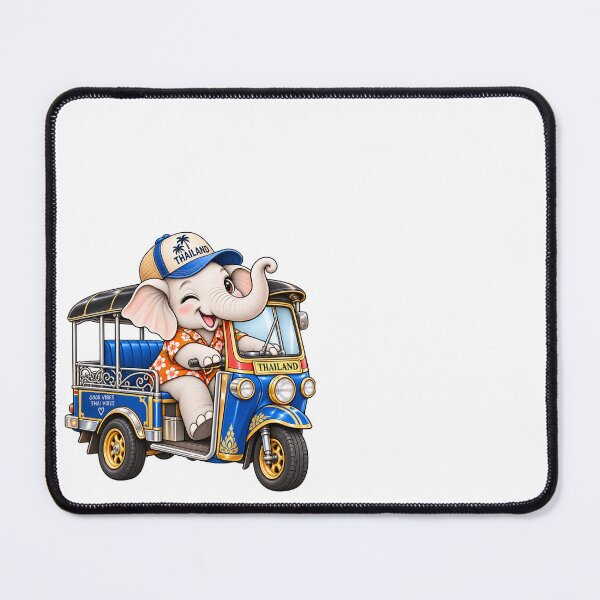 Item preview, Cute Elephant Tuk Tuk Thailand Travel Souvenir designed and sold by Nicha Studio.