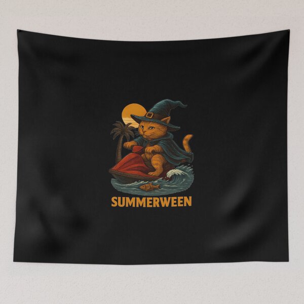 Item preview, Funny Summer Halloween Witch Cat Jet Ski designed and sold by DannyJHonak.
