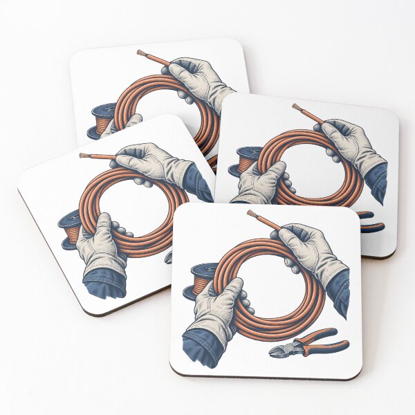 Item preview, Electrician Hands Winding a Neat Cable Coil designed and sold by ninov94.