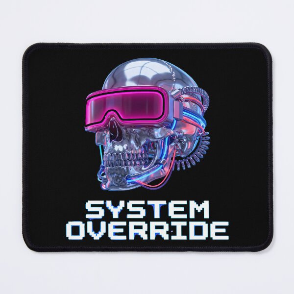 Item preview, Y2K Chrome Cyberpunk Skull VR Headset System Override designed and sold by WorldShop17.
