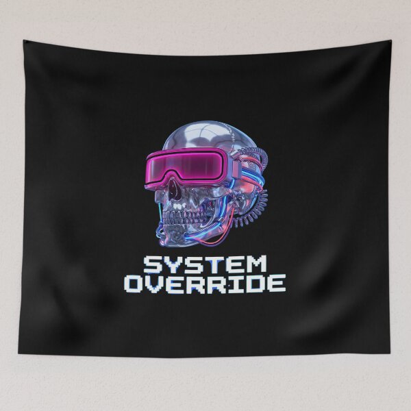 Item preview, Y2K Chrome Cyberpunk Skull VR Headset System Override designed and sold by WorldShop17.