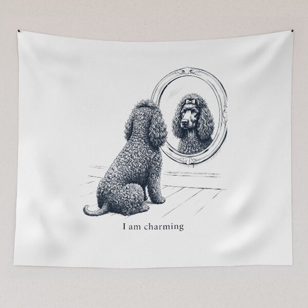 Item preview, Irish Water Spaniel I Am Charming Mirror Meme Dog Lover designed and sold by dian-rody-crest.