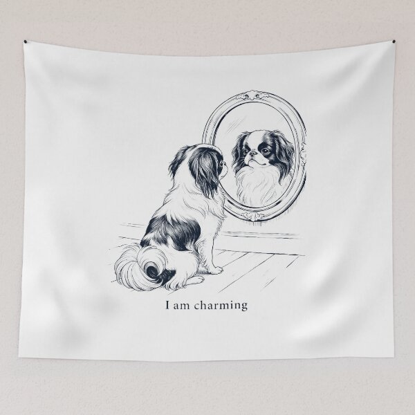Item preview, Japanese Chin I Am Charming Mirror Meme Dog Lover designed and sold by dian-rody-crest.
