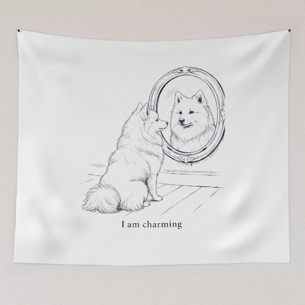 Item preview, Japanese Spitz I Am Charming Mirror Meme Dog Lover designed and sold by dian-rody-crest.