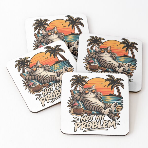 Item preview, Not My Problem – Funny Cat Beach designed and sold by Greta Lobodzinska.