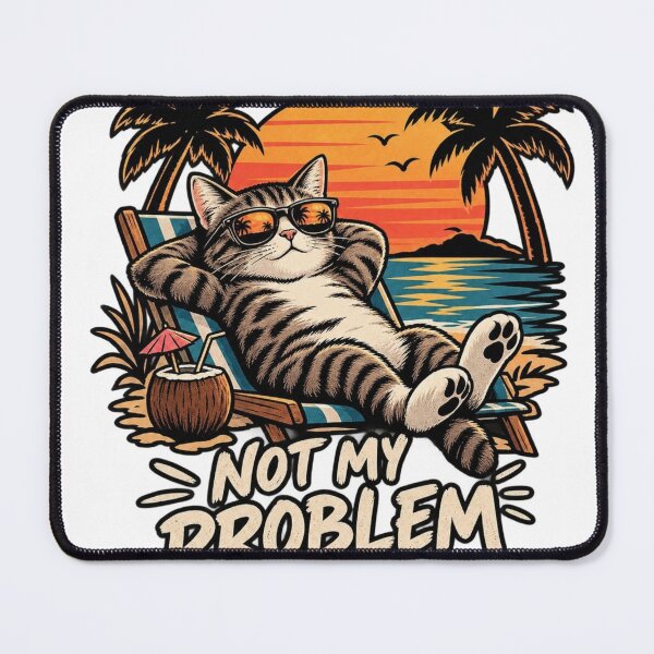 Item preview, Not My Problem – Funny Cat Beach designed and sold by Greta Lobodzinska.
