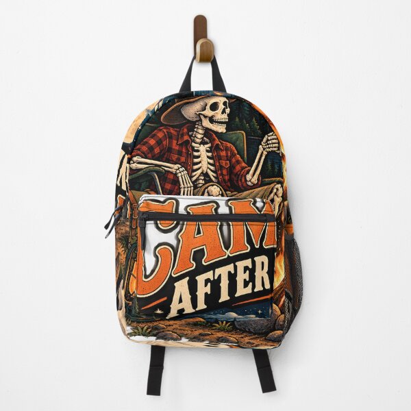 Item preview, Campfire After Midnight Skeleton Ghost Retro Halloween Camping designed and sold by suthee navakul.