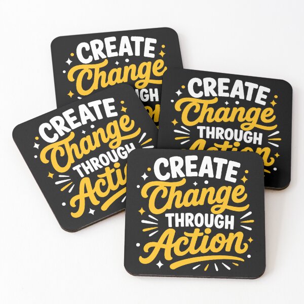 Item preview, Create Change Through Action Motivational Growth Typography T-Shirt designed and sold by rejowan-arts.