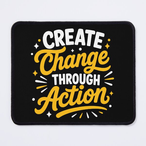 Item preview, Create Change Through Action Motivational Growth Typography T-Shirt designed and sold by rejowan-arts.