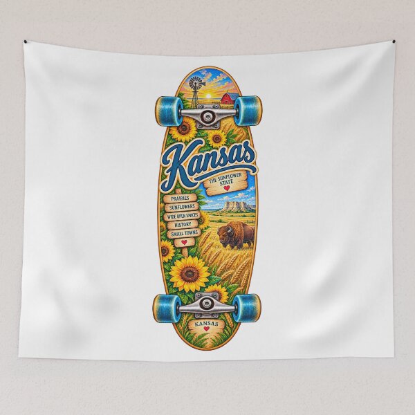 Item preview, Kansas Gen X Skateboard designed and sold by Whimspired By Paxx.