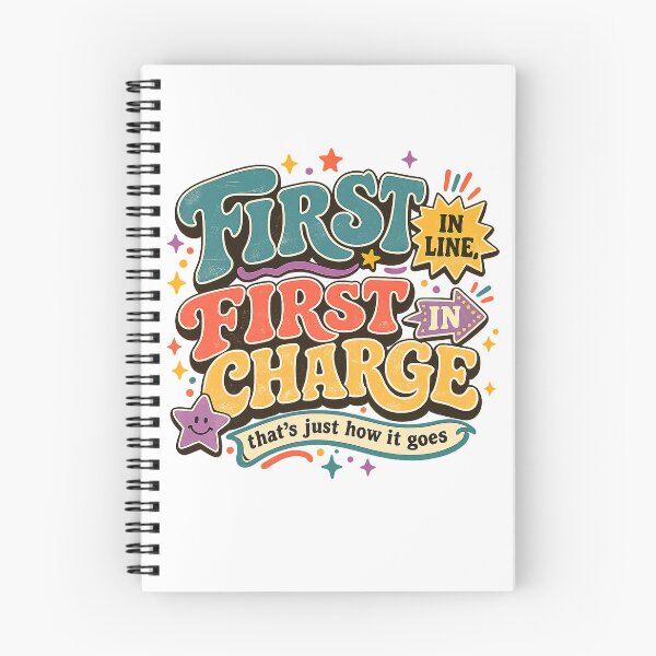 Item preview, First in Line First in Charge Funny Firstborn Sibling Retro Art Design designed and sold by inkoutninja.