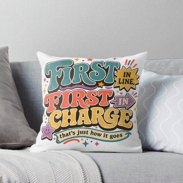Item preview, First in Line First in Charge Funny Firstborn Sibling Retro Art Design designed and sold by inkoutninja.