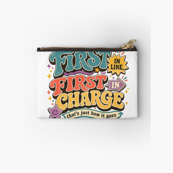 Item preview, First in Line First in Charge Funny Firstborn Sibling Retro Art Design designed and sold by inkoutninja.