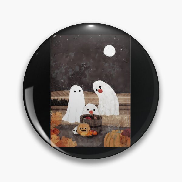 Item preview, Cute Ghost Family Bobbing for Apples Autumn Art designed and sold by KathleenTLundgr.