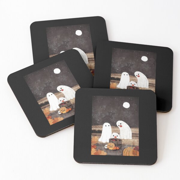 Item preview, Cute Ghost Family Bobbing for Apples Autumn Art designed and sold by KathleenTLundgr.