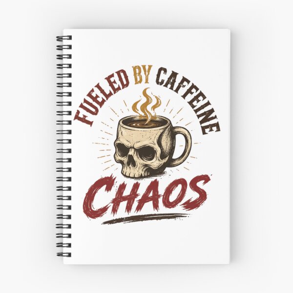 Item preview, Fueled By Caffeine Chaos Coffee Lover Skull Enthusiast designed and sold by JonesFlora2025.