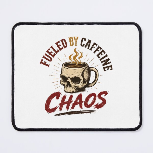 Item preview, Fueled By Caffeine Chaos Coffee Lover Skull Enthusiast designed and sold by JonesFlora2025.