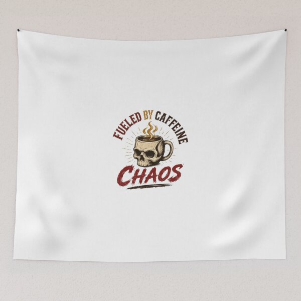 Item preview, Fueled By Caffeine Chaos Coffee Lover Skull Enthusiast designed and sold by JonesFlora2025.