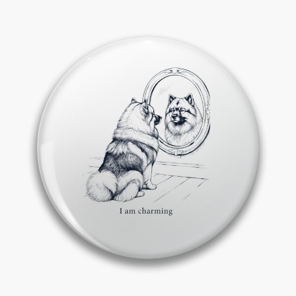 Item preview, Keeshond I Am Charming Mirror Meme Dog Lover designed and sold by dian-rody-crest.