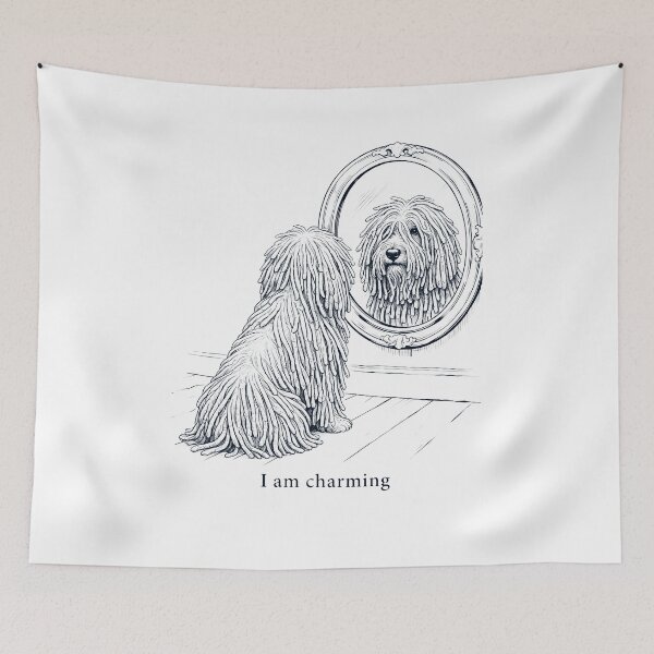 Item preview, Komondor I Am Charming Mirror Meme Dog Lover designed and sold by dian-rody-crest.