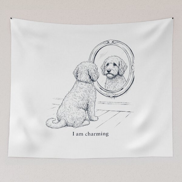 Item preview, Labradoodle I Am Charming Mirror Meme Dog Lover designed and sold by dian-rody-crest.