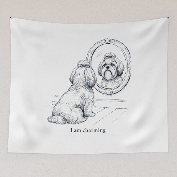 Item preview, Lhasa Apso I Am Charming Mirror Meme Dog Lover designed and sold by dian-rody-crest.