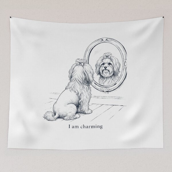 Item preview, Lowchen I Am Charming Mirror Meme Dog Lover designed and sold by dian-rody-crest.