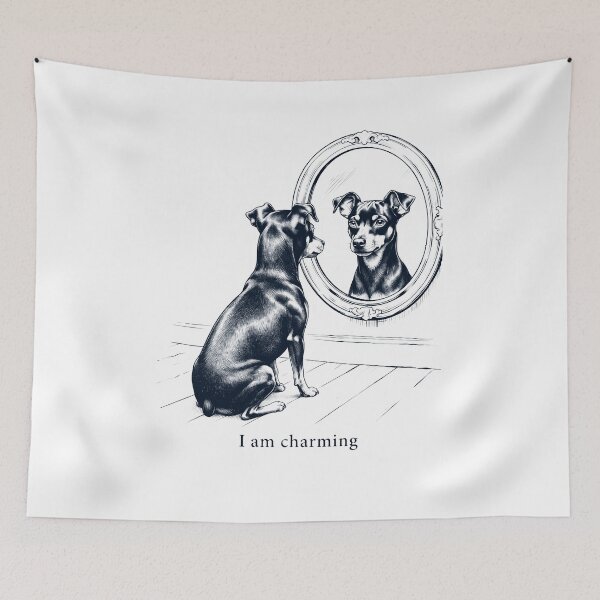 Item preview, Miniature Pinscher I Am Charming Mirror Meme Dog Lover designed and sold by dian-rody-crest.