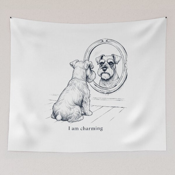 Item preview, Miniature Schnauzer I Am Charming Mirror Meme Dog Lover designed and sold by dian-rody-crest.