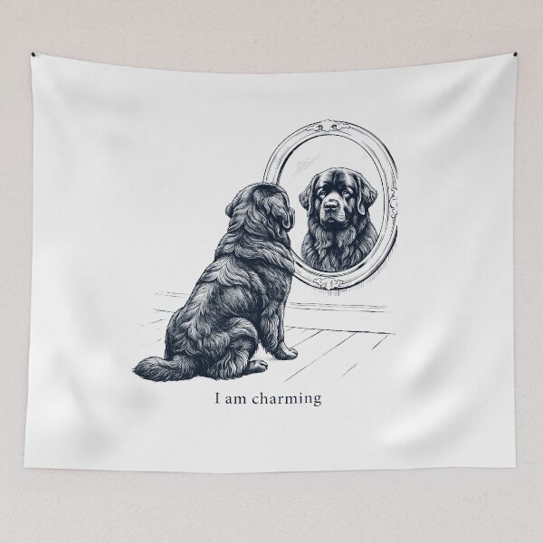 Item preview, Newfoundland I Am Charming Mirror Meme Dog Lover designed and sold by dian-rody-crest.