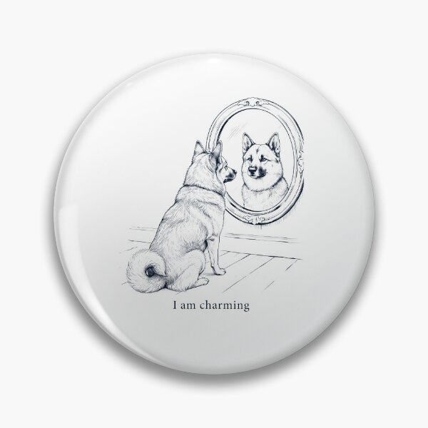 Item preview, Norwegian Buhund I Am Charming Mirror Meme Dog Lover designed and sold by dian-rody-crest.
